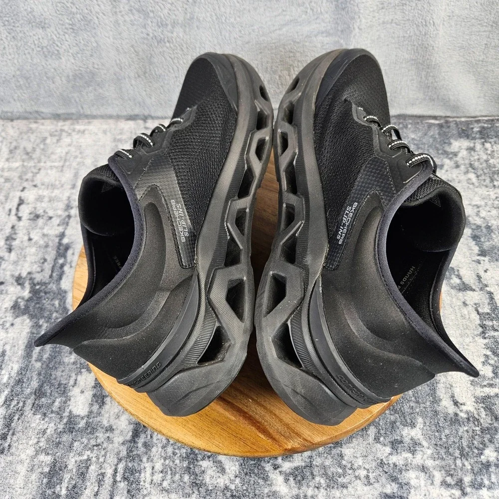 Skechers Glide-Step Slip-Ins Hands Free Comfort Sneaker Black Mens Size 12 Wide